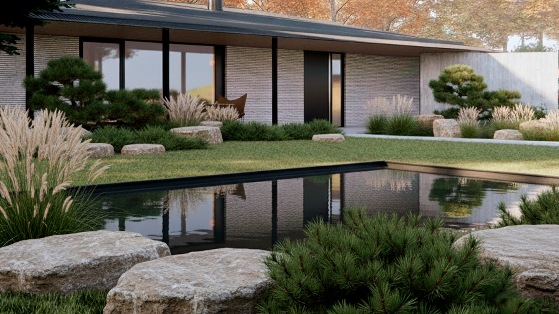 Сад трех стихий- гармония камня, воды и растений